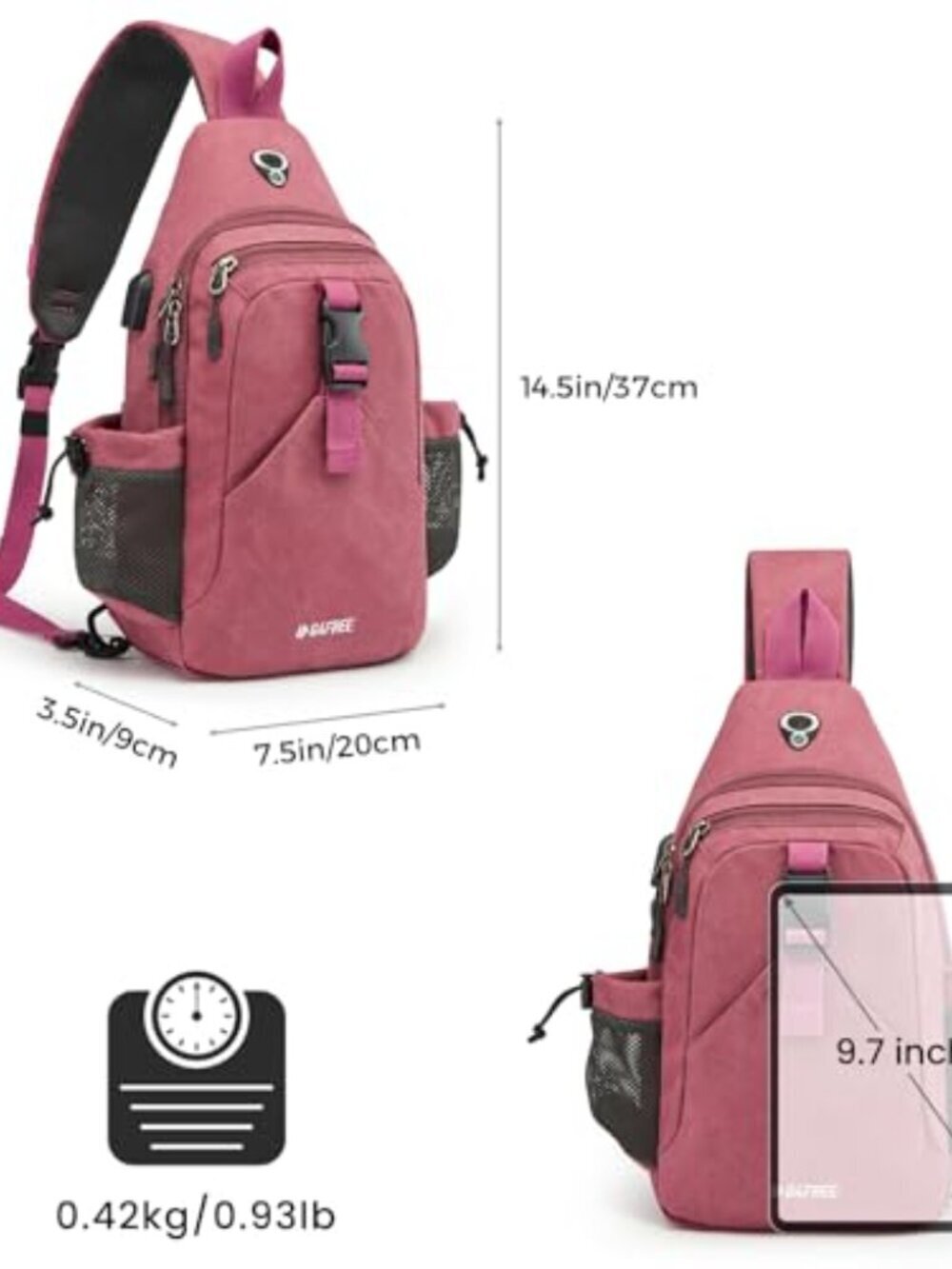 🆕 Sling Chest Bag Shoulder Backpack Crossbody Waterproof Canvas Daypack for - Picture 3 of 7